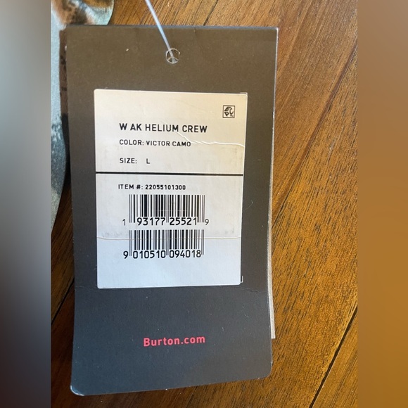 Burton AK helium crew long sleeve base layer victor camo - Picture 5 of 13